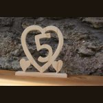 Coeur noce de bois, 5 ans de mariage, cadeau déco original, fait main, idée cadeau noce de bois