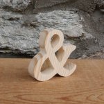 signe and, esperluette 15 cm en bois a poser