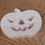 figurine citrouille d' halloween 3mm a peindre et a coller, bois massif fait main embellissement scrap