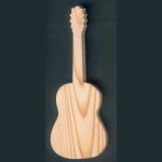 Guitare en bois 15cm décoration musique