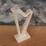 harpe montée sur socle decoration mariage centre de table musique bois massif fait main cadeau harpiste