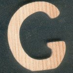 Lettre G en bois de frene hauteur 5 cm epaisseur 5 mm