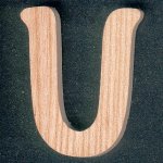 Lettre U en bois hauter 5 cm en frene