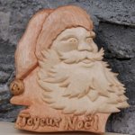 Pere Noel sculpté en bois