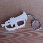 porte clef instrument de musique, bugle bois massif cadeau original musiscien, fabrication artisanale