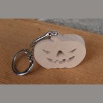 porte clef citrouille Halloween bois massif fait main