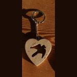 porte clef coeur et oiseau