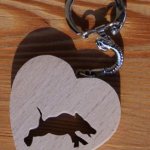 porte clef coeur et sanglier cadeau chasseur