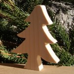 Sapin de Noel 10 cm en bois massif a peindre a poser epaisseur 20mm, fait main