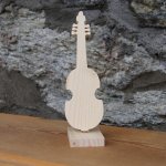 viole de Gambe en bois montée sur socle, centre de table mariage anniversaire theme musique