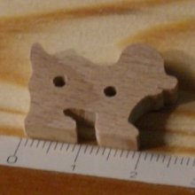 Bouton chien 25mm a decorer et a coudre, embellissement scrapbooking bois massif fait main