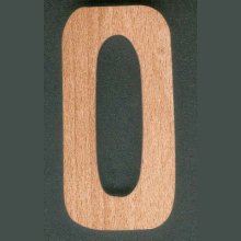 Chiffre 0 en bois  ht 10cm a coller