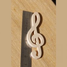 Figurine clef de sol ht 6cm deco mariage theme musique bois massif fait main embellissement scrapbooking