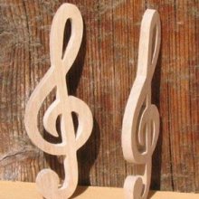 Figurine clef de sol lg 9cm ep 3 mm, marque place mariage