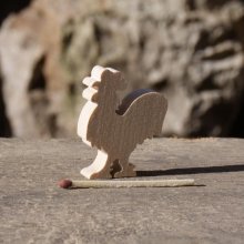 Figurine miniature coq en bois, loisirs créatifs 