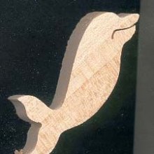 Figurine miniature dauphin 4.6x 5 cm en bois loisirs créatifs, fait main