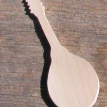 Figurine mandoline marque place mariage theme musique bois massif fait main embellissement scrapbooking