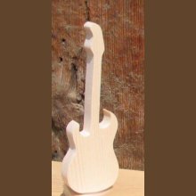 Guitare electrique en bois ht 20cm decoration musique, cadeau musicien, fait main