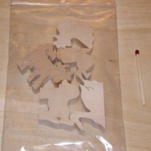 Sachet 5 figurines bois theme ferme