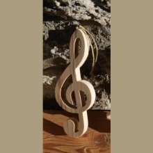 Cle de sol 15 cm en bois de bouleau decoration musicale