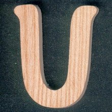 Lettre U en bois hauter 5 cm en frene