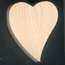 Coeur en bois 5 x 5.5 cm forme inclinée