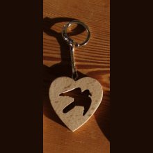 porte clef coeur et oiseau, hirondelle, faucon