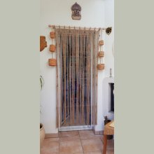 Rideau de fils en tissage macramé coton, Voilage tamisant, Rideau de séparation, Rideau à pattes,