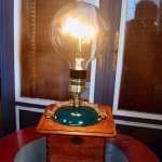 Lampe ancien moulin à café EDISON