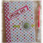 Journal intime ou Calepin album ou carnet papiers assortis 'Special Day' rose vert multicolore