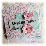 Mini album relié printanier à personnaliser 'Special Day Maman' rose bleu vert