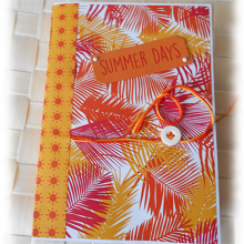 Livre de recettes, journal intime, aux couleurs du soleil 'Summer Days' jaune orange vert