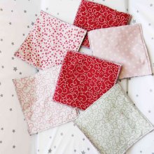 6 carrés lingettes dos polaire marron