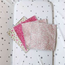 4 carrés dos polaire pour lingettes en tissu