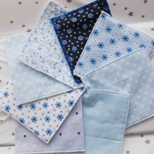 8 carrés de tissu pour lingettes réutilisables