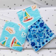3 carrés dos blanc pour lingettes réutilisables