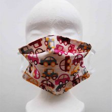 Masque enfant en coton motif voitures
