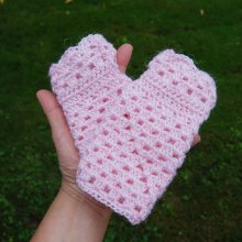 Mitaines pour enfant de 18/24 mois fil satiné rose pâle