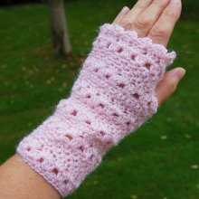Mitaines rose fil satiné pour adulte