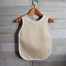 Tablier chasuble beige biais blanc pour enfant 18/36mois