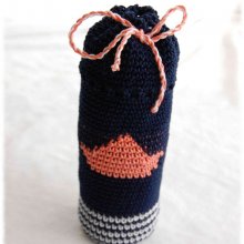 Chaussette à biberon bleu marine thème marin