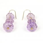 Boucles d'Oreilles Courges d'Améthystes Argent plaqué Or
