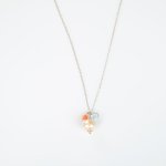 Pendentif Simple Perle Aigue-Marine et Corail en Argent 