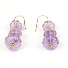 Boucles d'Oreilles Courges d'Améthystes Argent plaqué Or