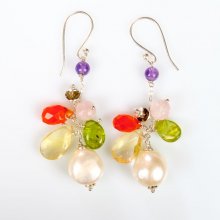 Boucles d'OreillesTrésor n°7 Argent 925 Multipierres