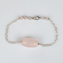 Bracelet 'Ma Précieuse en Quartz Rose' Argent 925