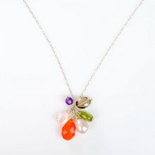 Collier Pendentif Trésor n°6 Argent 925 Multipierres