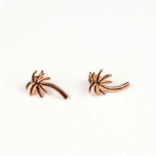 Boucles d'Oreilles Palmier 925 Or Rose