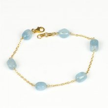 Bracelet Argent 925 plaqué Or Aigues Marines