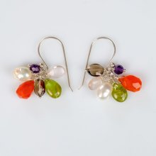 Boucles d'OreillesTrésor n°6 Argent 925 Multipierres